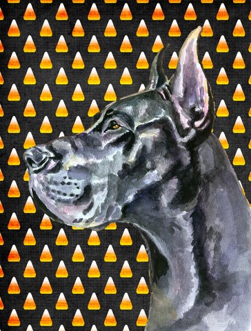 Black Great Dane Candy Corn Halloween Flag Garden Size