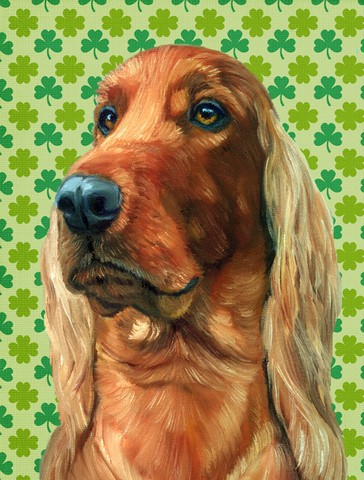 Irish Setter St. Patricks Day Shamrock Flag Garden Size