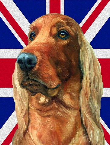 Irish Setter With English Union Jack British Flag Flag Garden Size