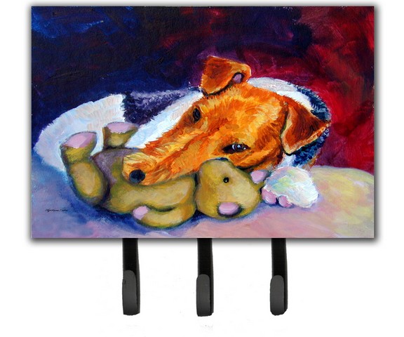 7355TH68 Fox Terrier And Teddy Bear Leash & Key Holder