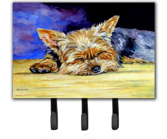 Yorkie Taking A Nap Leash & Key Holder