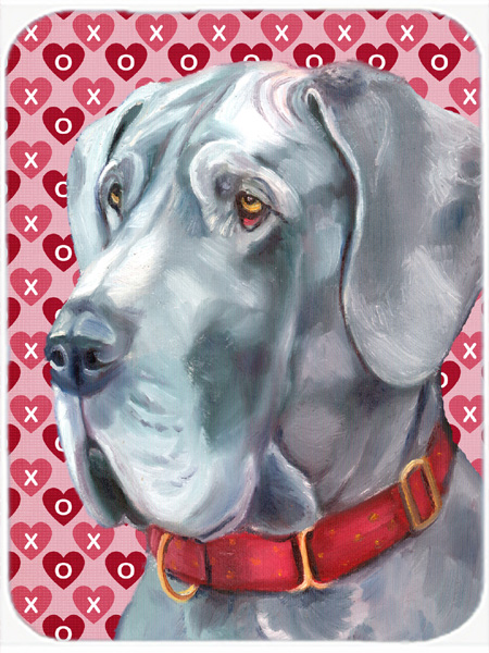 Great Dane Hearts Love And Valentines Day Glass Cutting Board- Large