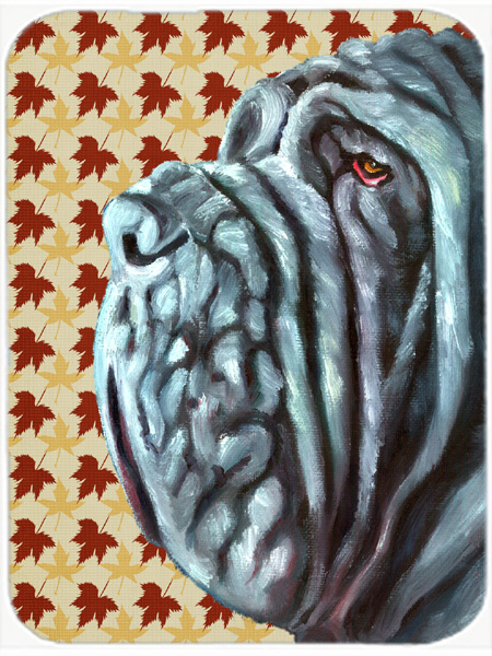 Neapolitan Mastiff Fall Leaves Mouse Pad, Hot Pad & Trivet