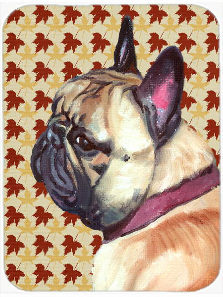 French Bulldog Frenchie Fall Leaves Mouse Pad, Hot Pad & Trivet