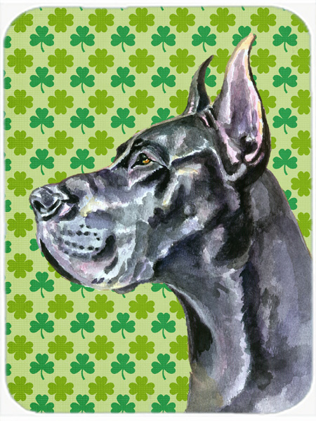 Black Great Dane St. Patricks Day Shamrock Mouse Pad, Hot Pad & Trivet