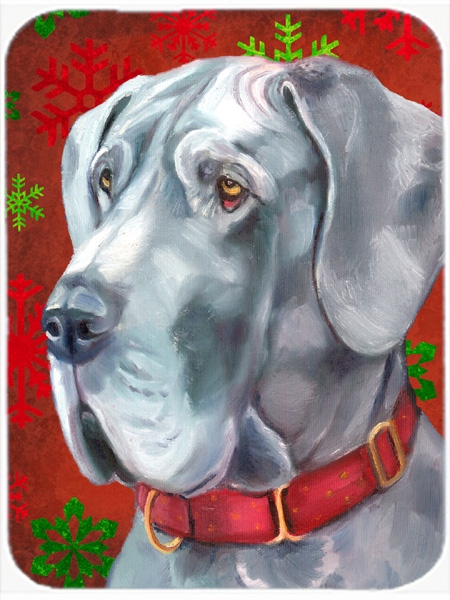 Great Dane Red Snowflakes Holiday Christmas Mouse Pad, Hot Pad & Trivet