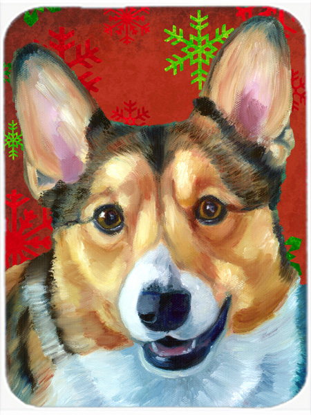 Corgi Red Snowflakes Holiday Christmas Mouse Pad, Hot Pad & Trivet