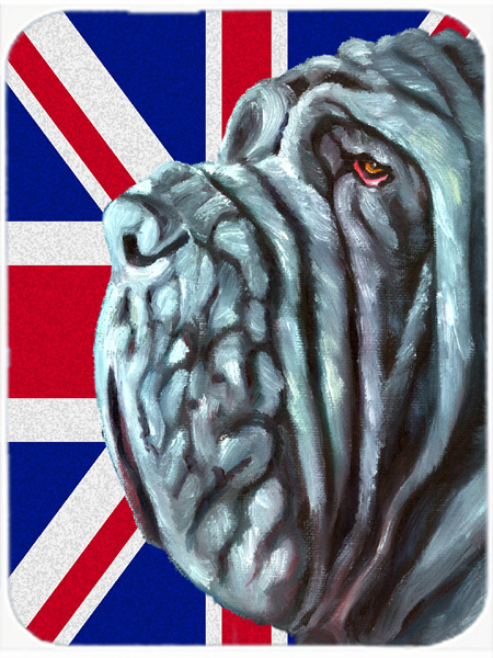 Neapolitan Mastiff With English Union Jack British Flag Mouse Pad, Hot Pad & Trivet
