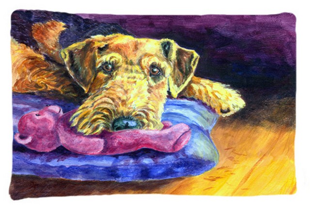 Airedale Terrier Teddy Bear Fabric Standard Pillowcase