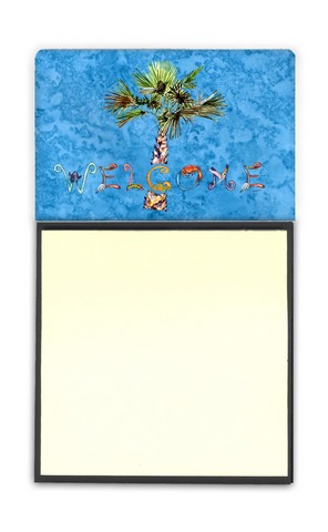 8708SN Welcome Palm Tree On Blue Sticky Note Holder