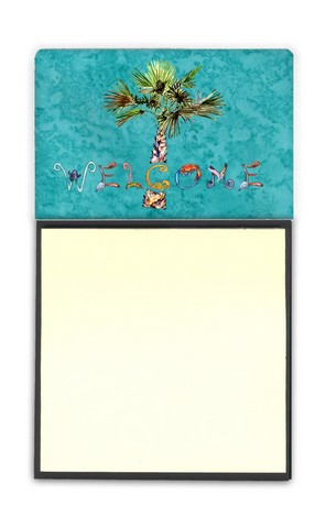 Carolines Treasures 8711SN Welcome Palm Tree On Teal Sticky Note Holder