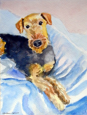 Cozy Airedale Terrier Flag Garden Size