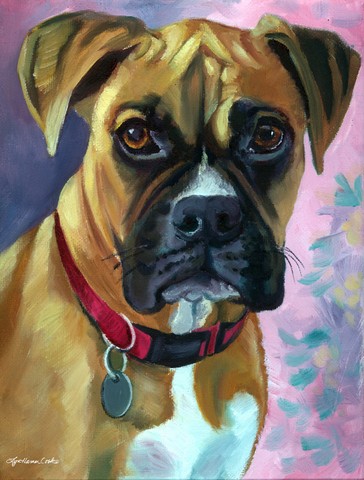 Natural Fawn Boxer Flag Garden Size