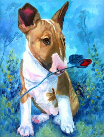Bull Terrier Rose For Mom Flag Garden Size