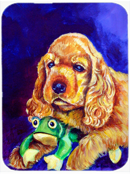 Picture of Carolines Treasures 7342LCB Cocker Spaniel With Frog Glass Cutting Board- Large