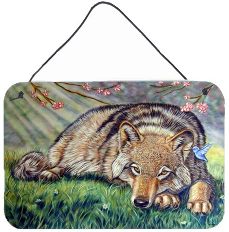 Wolf And Hummingbird Wall and Door Hanging Prints