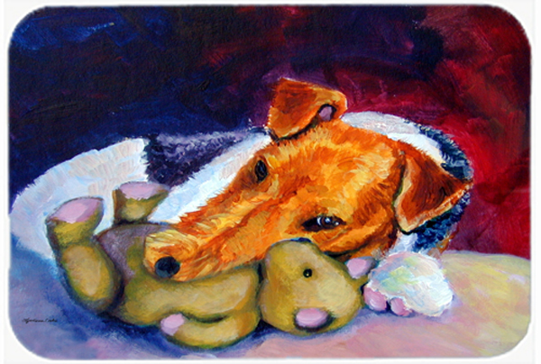 Picture of Carolines Treasures 7355LCB Fox Terrier And Teddy Bear Glass Cutting Board- Large