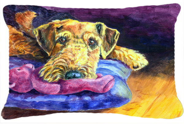 Airedale Terrier Teddy Bear Fabric Decorative Pillow