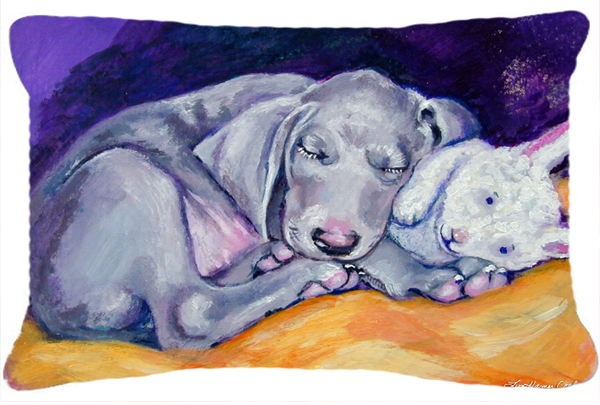 Weimaraner Snuggle Bunny Fabric Decorative Pillow
