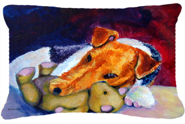 Fox Terrier And Teddy Bear Fabric Decorative Pillow