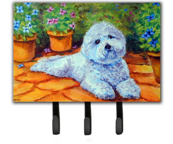 7346TH68 Bichon Frise On The Patio Leash & Key Holder