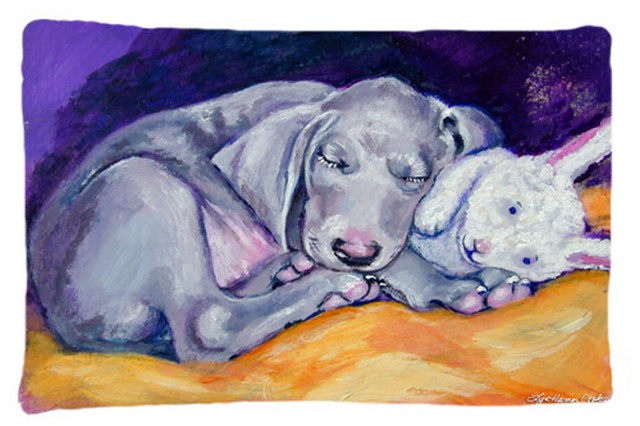 Weimaraner Snuggle Bunny Fabric Standard Pillowcase