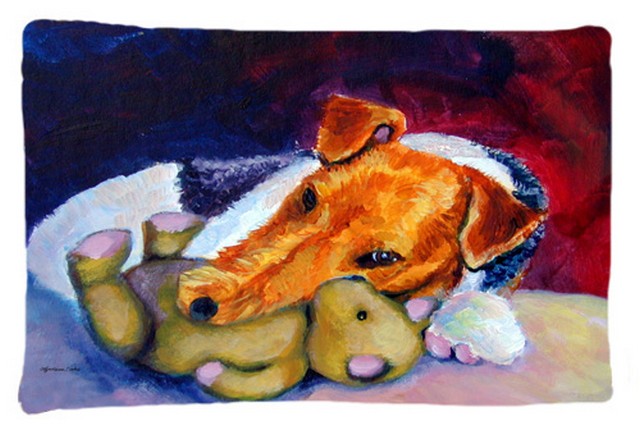 Fox Terrier And Teddy Bear Fabric Standard Pillowcase