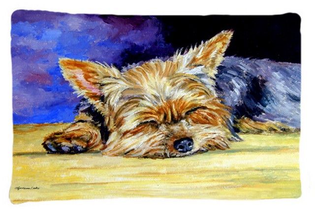 Yorkie Taking A Nap Fabric Standard Pillowcase