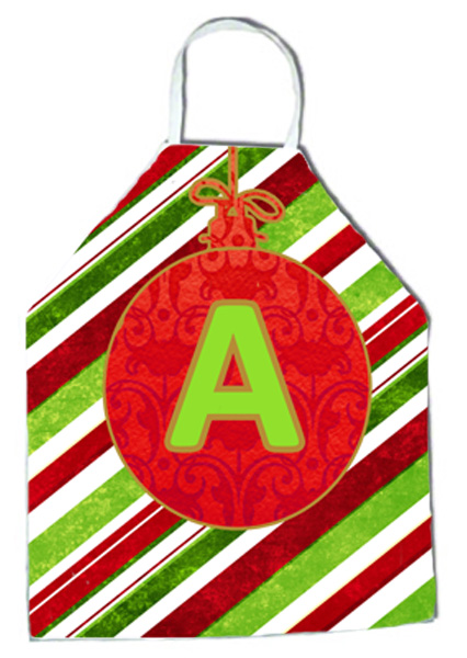 Picture of Carolines Treasures CJ1039-AAPRON Christmas Oranment Holiday Initial Letter A Apron
