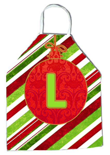 Picture of Carolines Treasures CJ1039-LAPRON Christmas Oranment Holiday Initial Letter L Apron