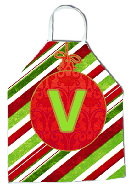 Picture of Carolines Treasures CJ1039-VAPRON Christmas Oranment Holiday Initial Letter V Apron