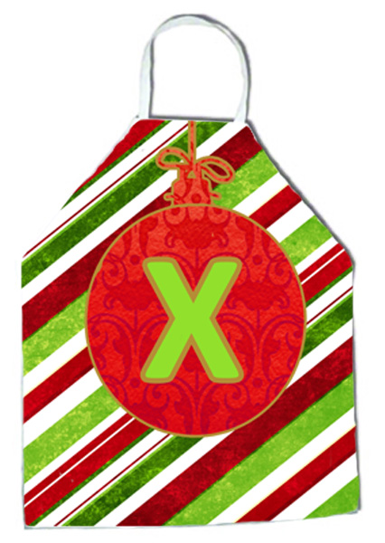 Picture of Carolines Treasures CJ1039-XAPRON Christmas Oranment Holiday Initial Letter X Apron