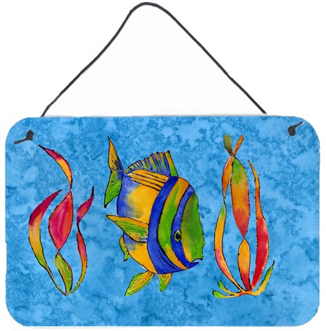 Troical Fish And Seaweed On Blue Wall and Door Hanging Prints