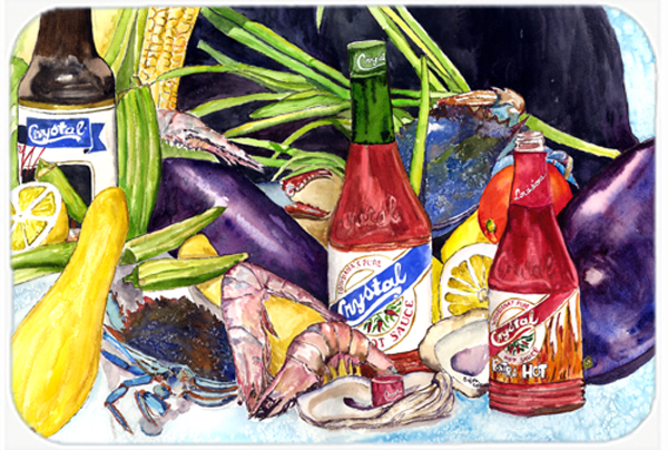 Picture of Carolines Treasures 8637LCB Crystal Hot Sauce With Seafood Glass Cutting Board- Large