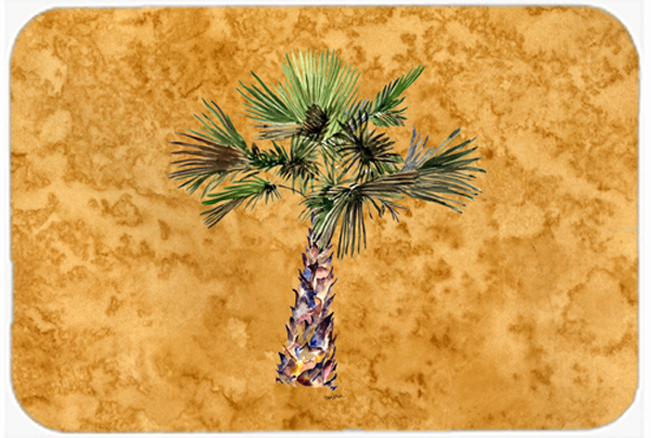 Picture of Carolines Treasures 8706LCB Palm Tree On Gold Glass Cutting Board- Large
