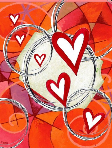 Circle Of Love Valentines Day Flag Garden Size