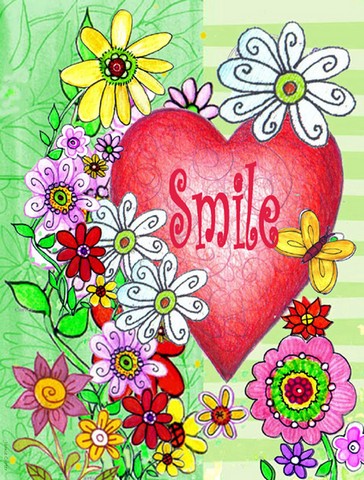 Smile Valentines Day Flag Garden Size