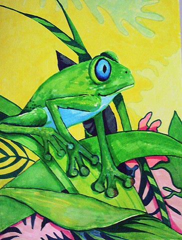 Summer Daze Frog Flag Garden Size