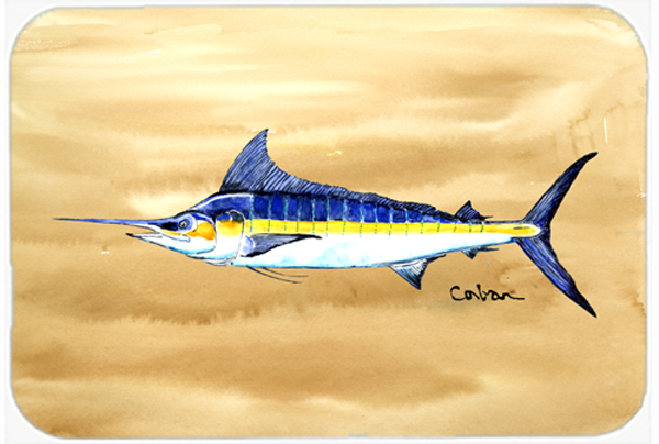 Picture of Carolines Treasures 8754LCB Swordfish On Sandy Beach Glass Cutting Board- Large