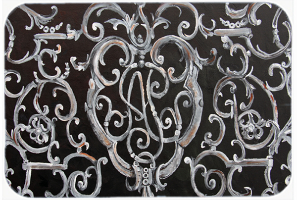 Picture of Carolines Treasures 8927LCB Ironwork Fence Glass Cutting Board- Large