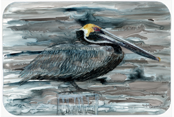 Picture of Carolines Treasures 8946LCB Pelican In Grey Glass Cutting Board- Large