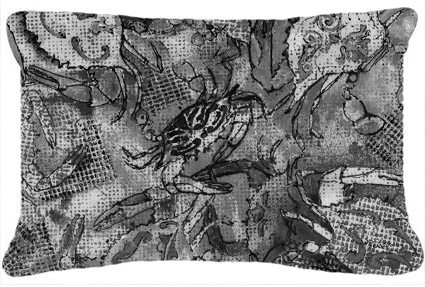 8953PW1216 Grey Canvas Abstract Crabs Canvas Fabric Decorative Pillow