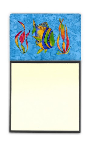 Troical Fish And Seaweed On Blue Sticky Note Holder