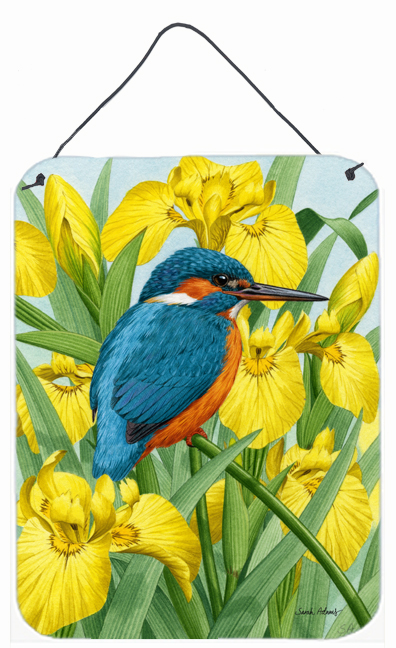 Kingfisher In Yellow Irises Wall and Door Hanging Prints