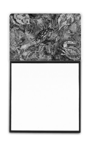 8953SN Grey Canvas Abstract Crabs Sticky Note Holder