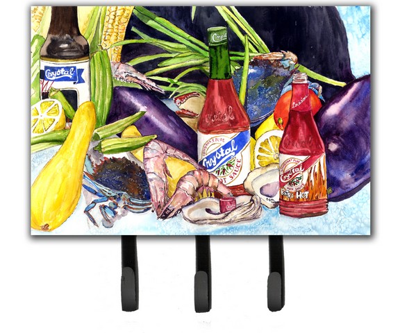 8637TH68 Crystal Hot Sauce With Seafood Leash & Key Holder