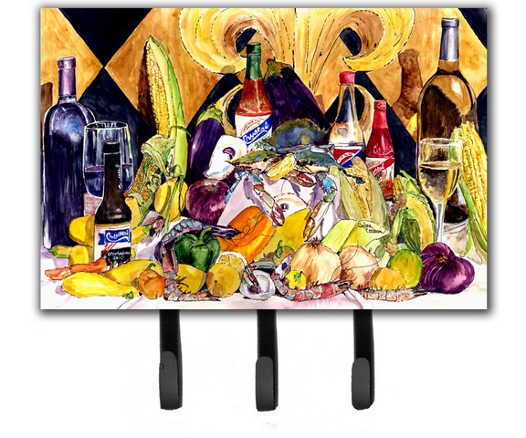 Crystal Hot Sauce With Fleur De Lis And Wine Leash & Key Holder