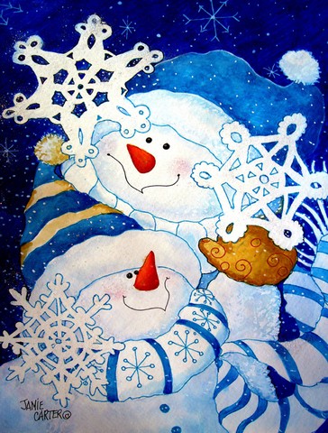 Snowflake Buddies Snowman Flag Garden Size