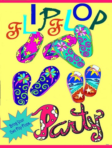 Bring Your Own Filp Flops Flag Canvas House Size