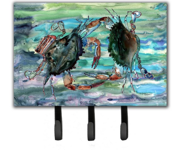 Watery Teal And Purple Crabs Leash & Key Holder